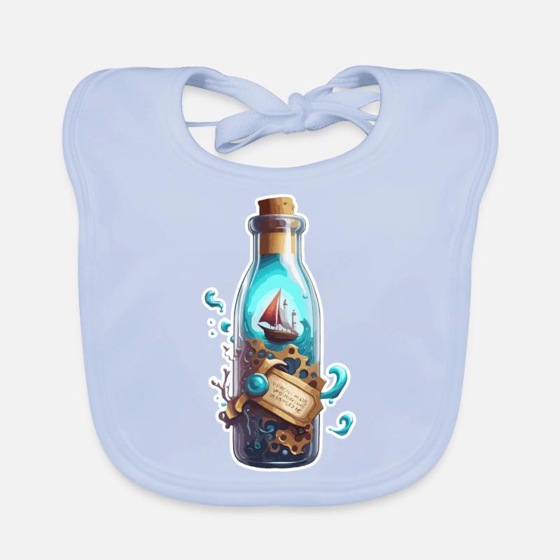 Magic bottle / cork / underwater / ship Organic Baby Bibs
