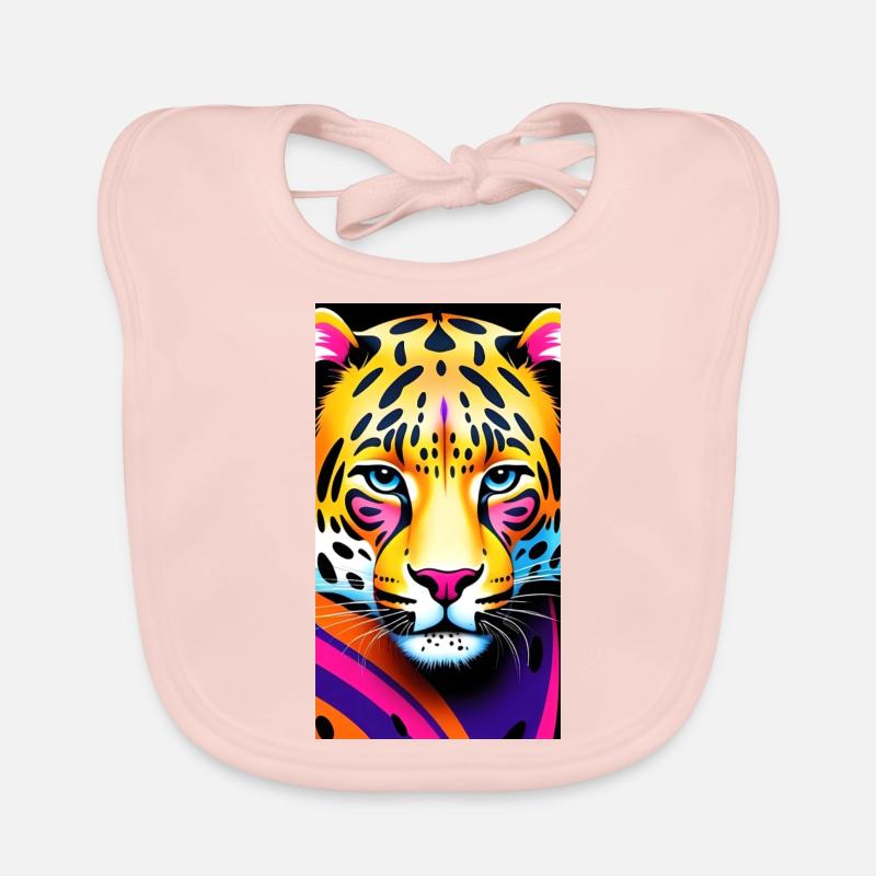 Leopard Front 1 Baby Bio-Lätzchen