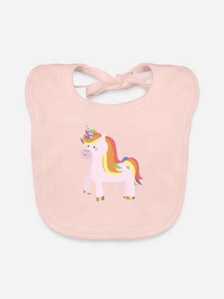 LGBT Einhorn - Baby Bio-Lätzchen - Rose - Vorne