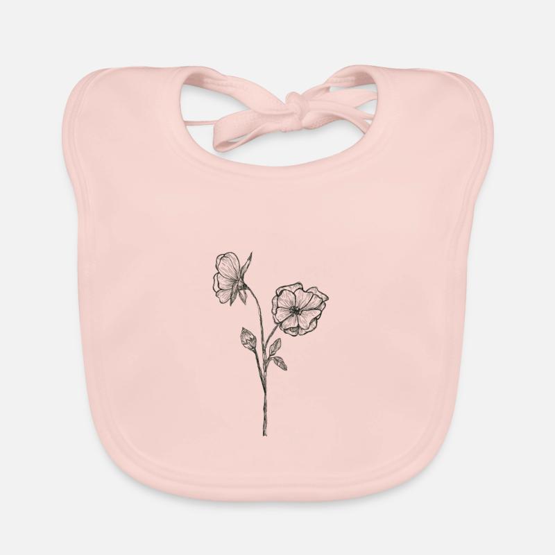 Fleurs Fleurs noires Bavoir bio Bébé