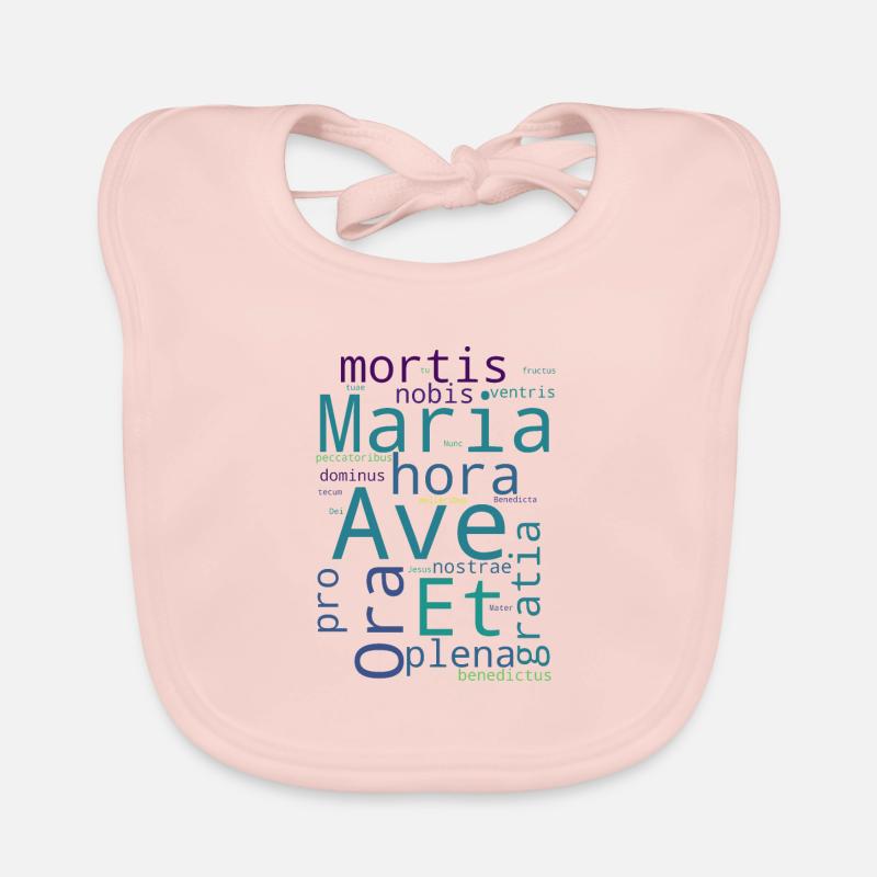 Ave Maria Nuage de mots - Bavoir bio Bébé - rose