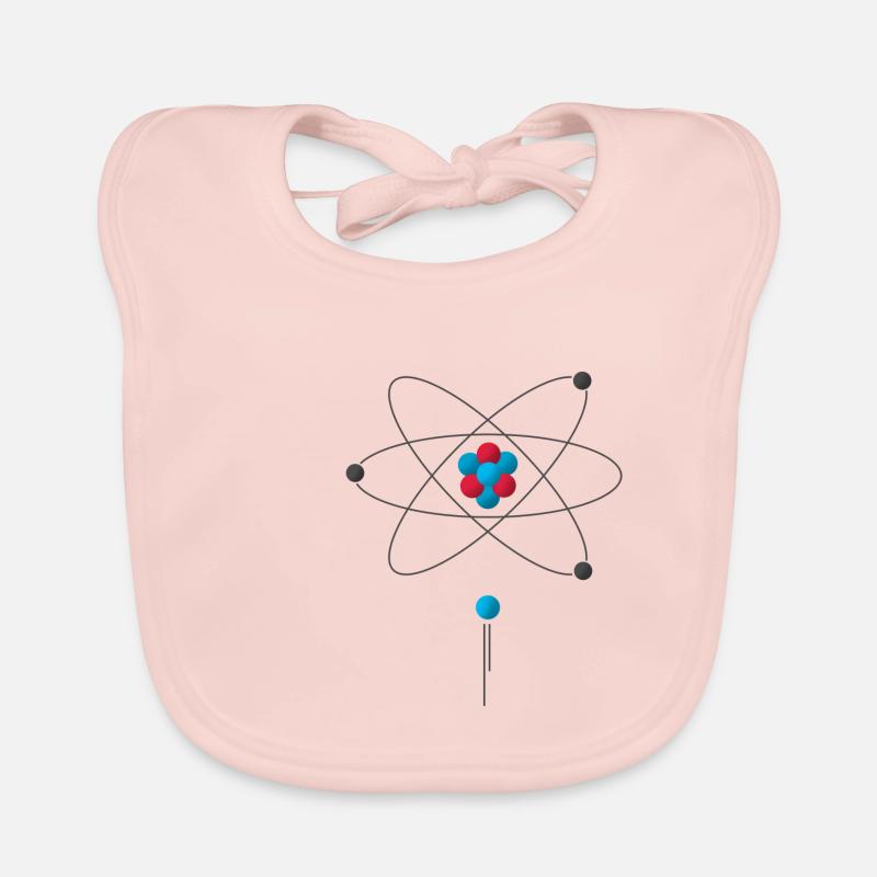 Atom proton neutron electron science elements - Organic Baby Bibs - rose