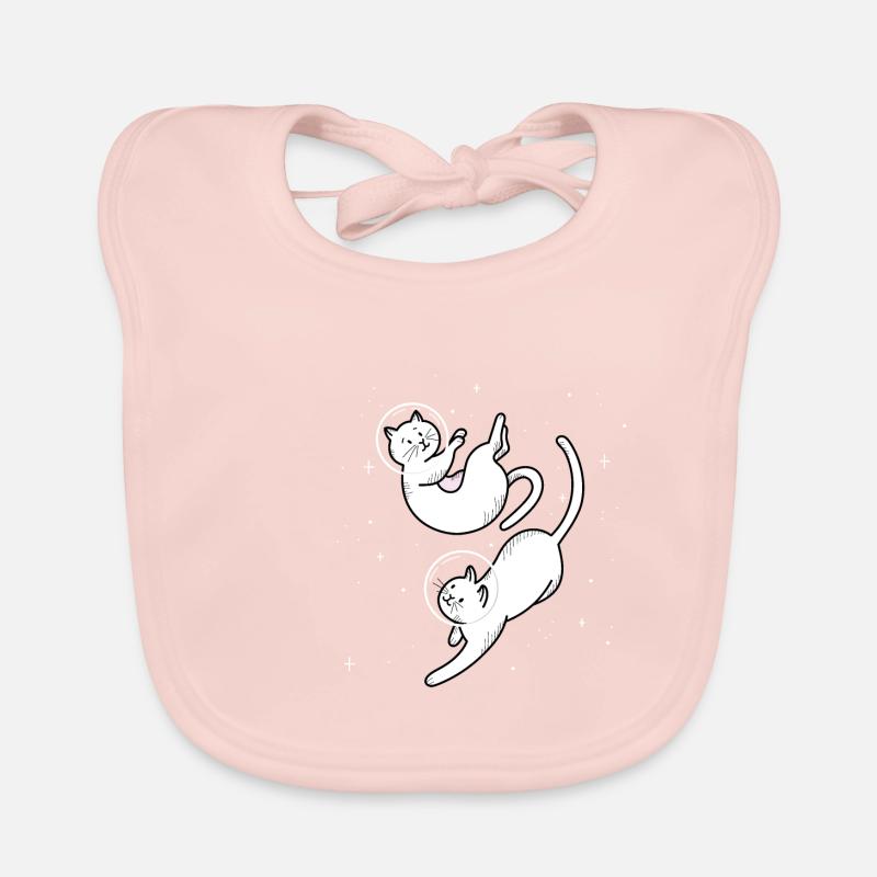 Space Katzen Design - Baby Bio-Lätzchen - Rose