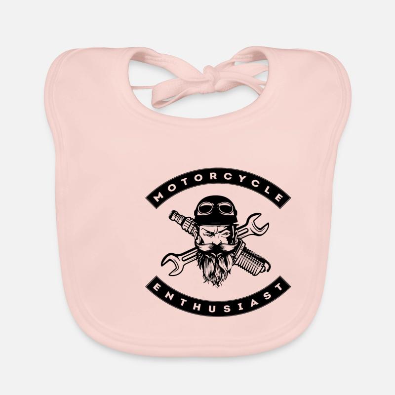 Passionné de moto - Bavoir bio Bébé - rose