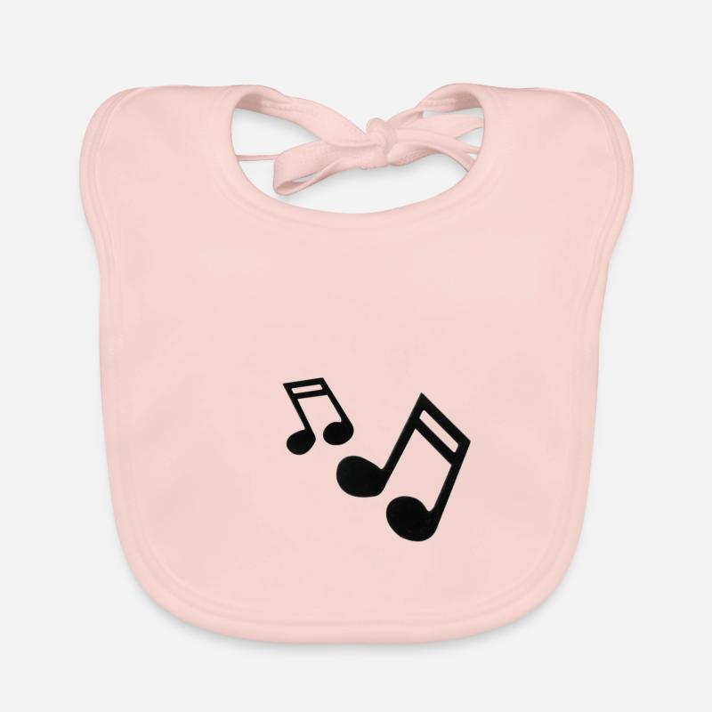 notes de musique notes de musique notes de musique - Bavoir bio Bébé - rose