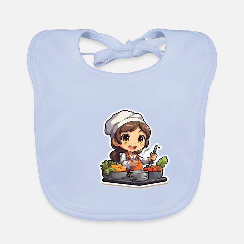 "Cute Chef: Kawaii Anime Design" Organic Baby Bibs