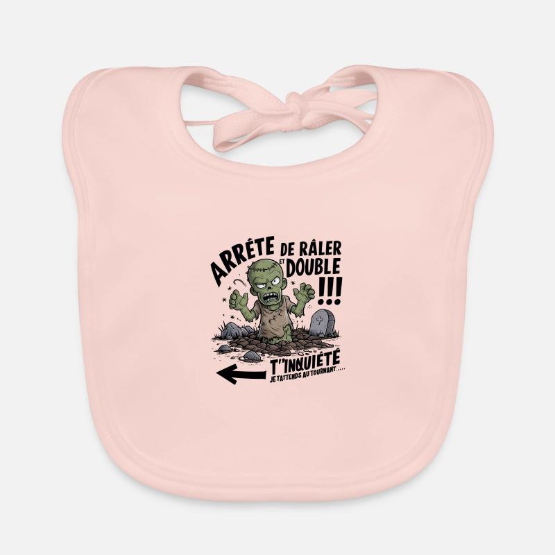 Arrête De Râler, Double ! - Bavoir bio Bébé - rose