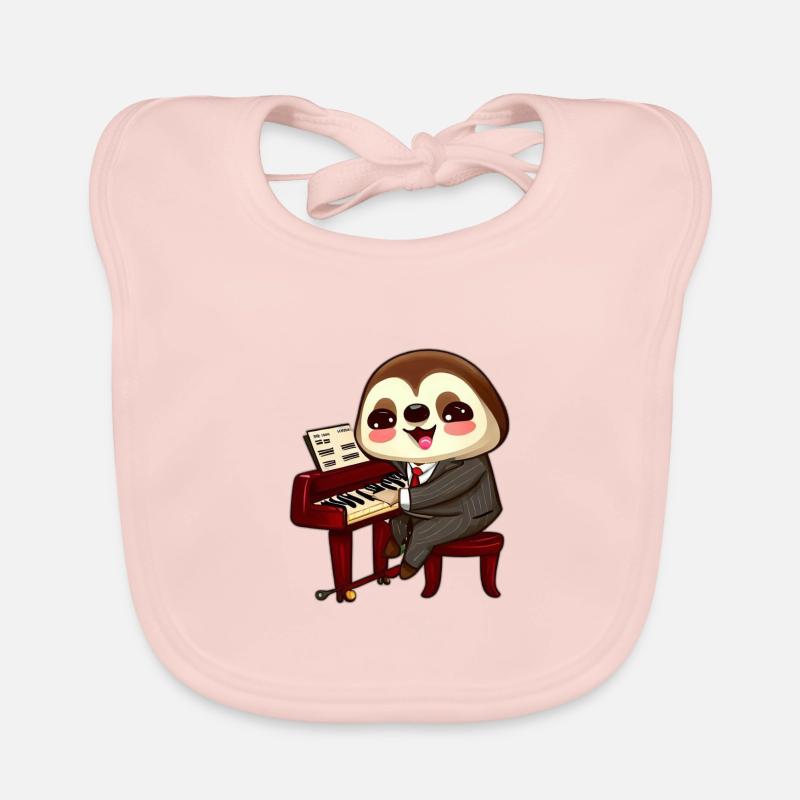 Music-making sloth Organic Baby Bibs