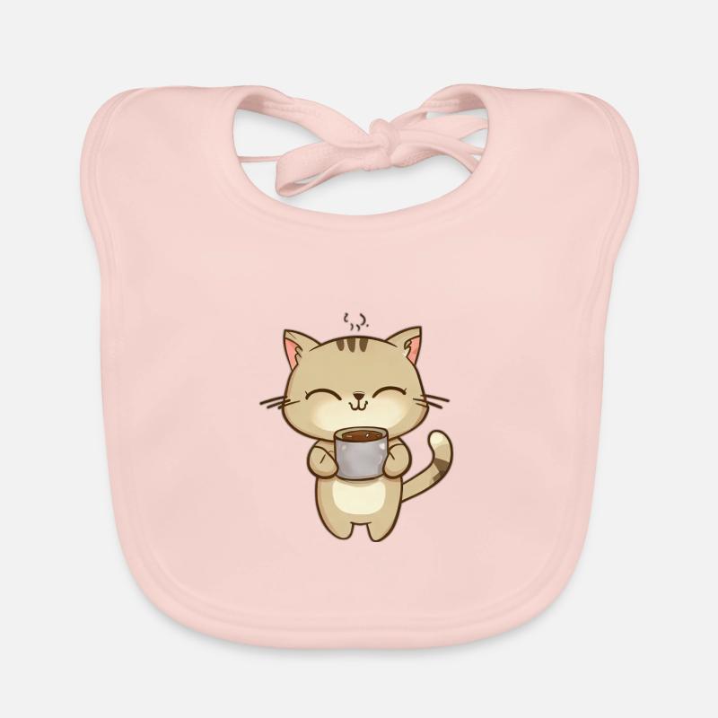 Chat buveur de café Bavoir bio Bébé