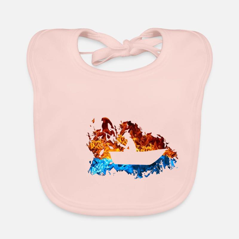 Poisson Rouge Bleu Feu Pêcheur Pêcheur Pêche Bavoir bio Bébé