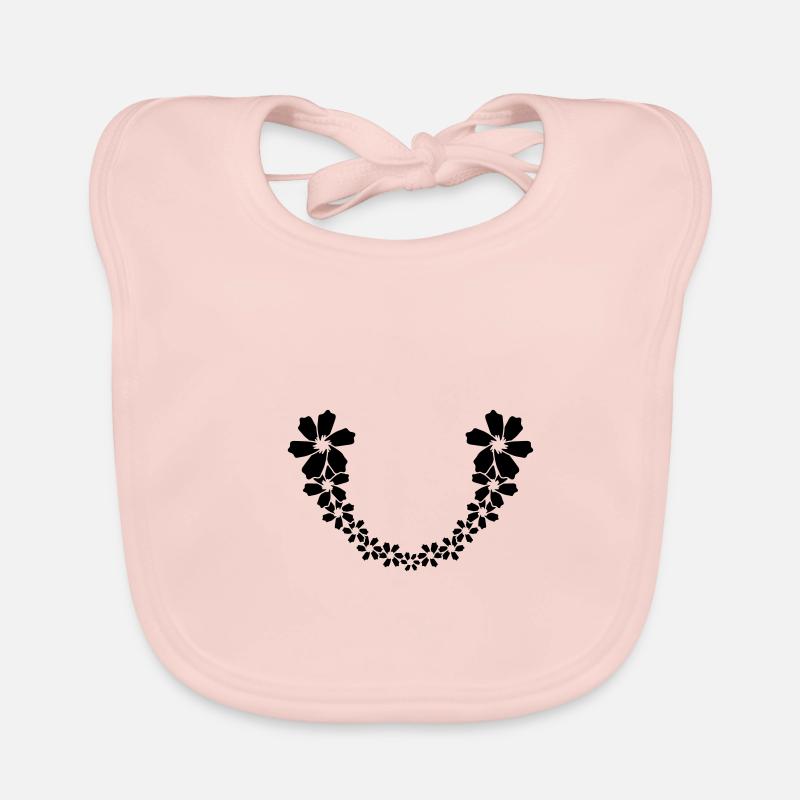 Vrille de fleurs en demi-cercle Bavoir bio Bébé
