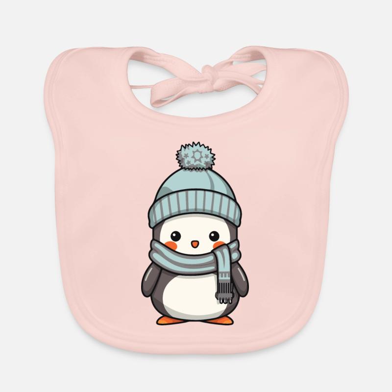 Pinguin Winter Tier Niedlich Comic Baby Bio-Lätzchen
