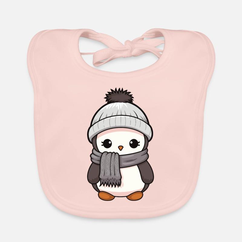 Pinguin Winter Tier Baby Comic Baby Bio-Lätzchen