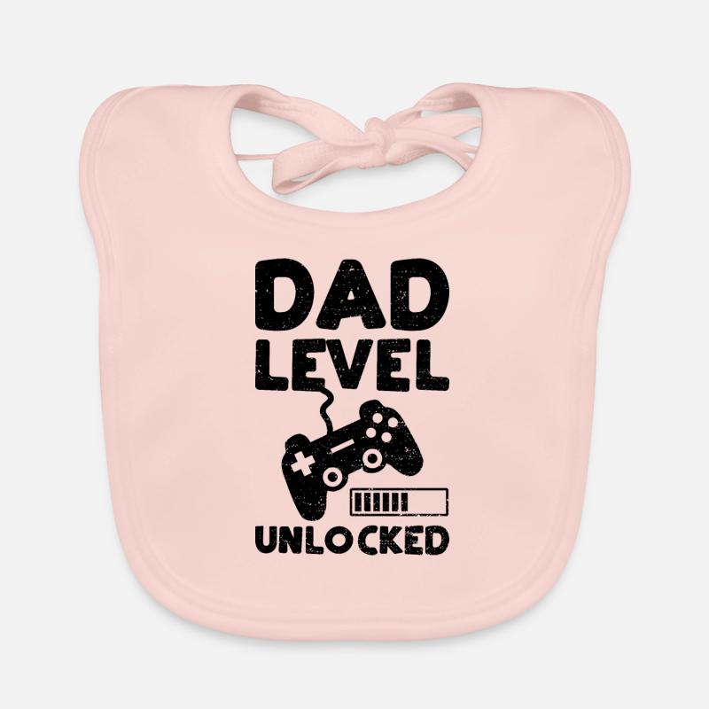 Dad Level Unlocked - father Organic Baby Bibs