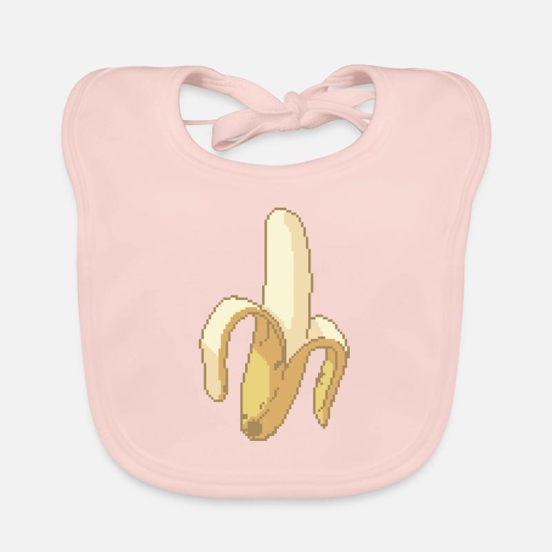 Platano Pixel-Kunst - Baby Bio-Lätzchen - Rose