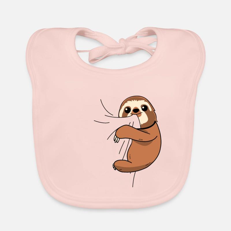 Sloth eats fabric Organic Baby Bibs