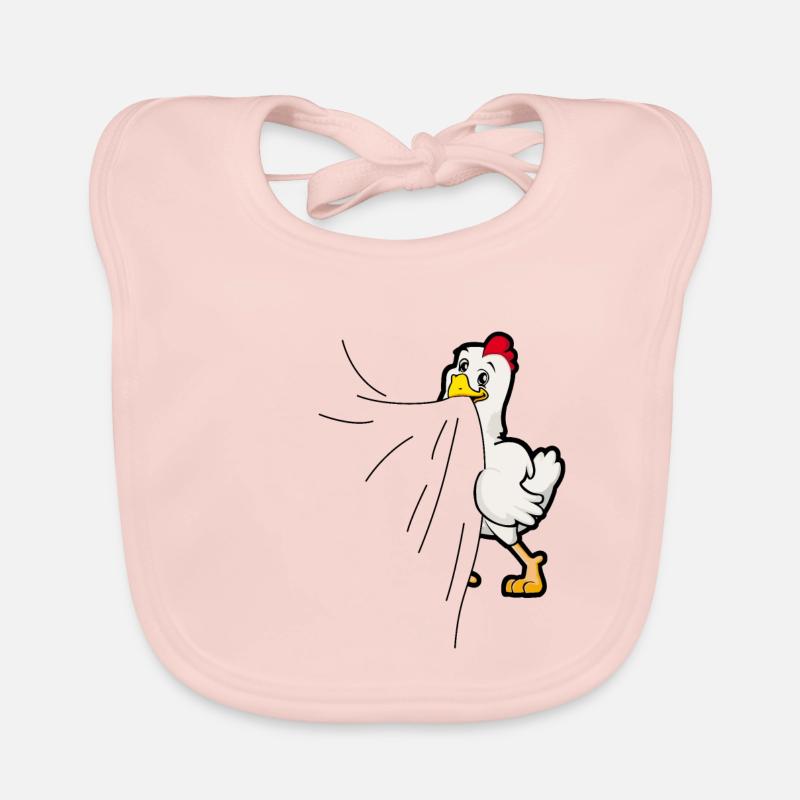 Chicken eats fabric Organic Baby Bibs