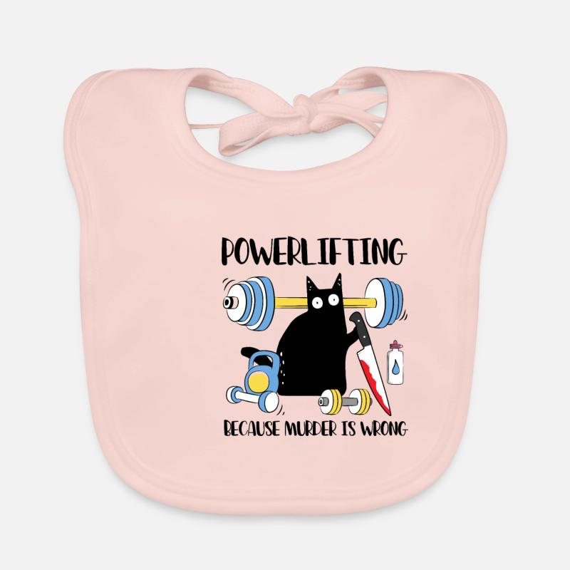 Powerlifting Because Murder Is Wrong Katze Baby Bio-Lätzchen