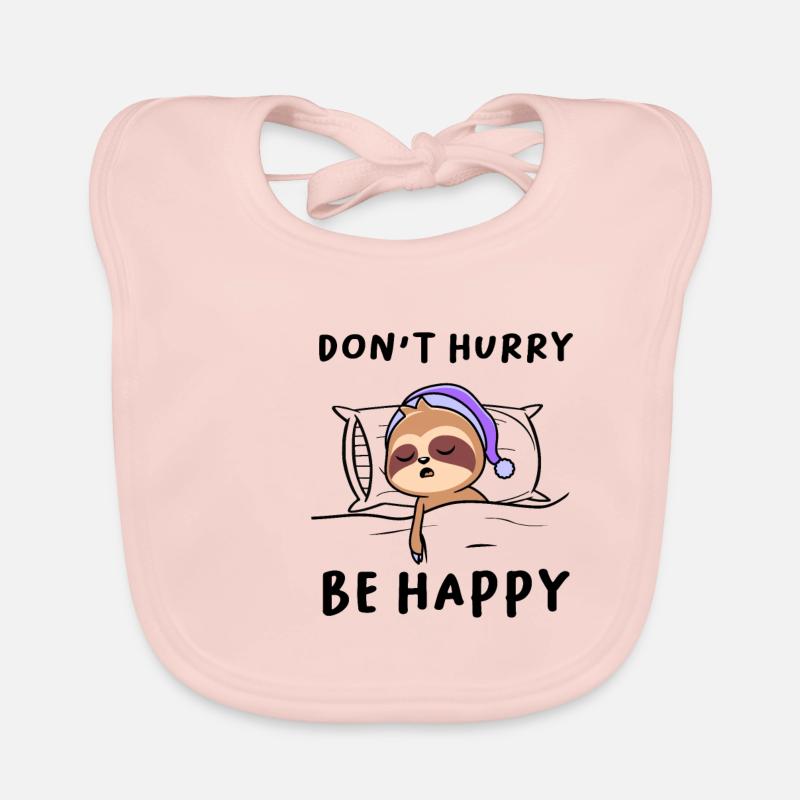 Dont Hurry Be Happy Sloth Organic Baby Bibs