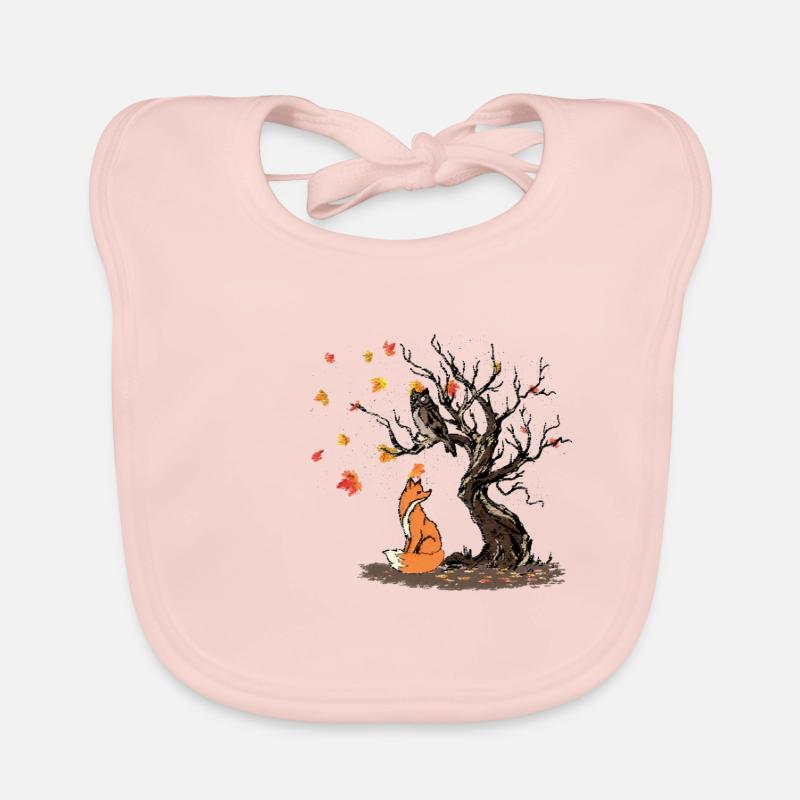 Fox And Owl On The Tree Baby Bio-Lätzchen