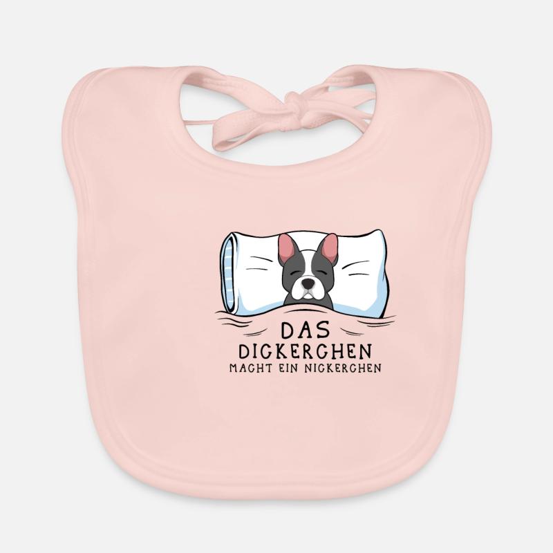 Dickerchen macht Nickerchen Bulldogge - Baby Bio-Lätzchen - Rose