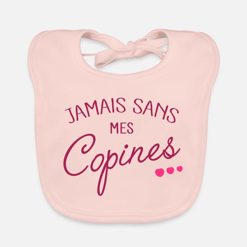 Jamais sans mes Copines - Bavoir bio Bébé - rose