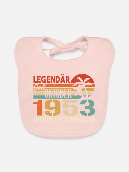 Legenden werden im Oktober 1953 geboren - 1953 - Baby Bio-Lätzchen - Rose - Vorne