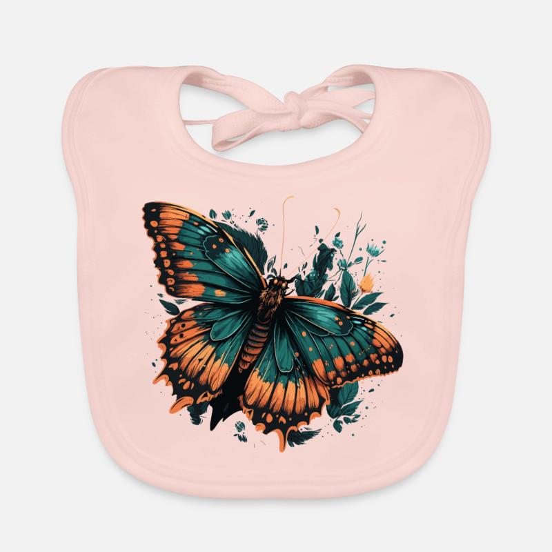 Tropical Butterfly Organic Baby Bibs