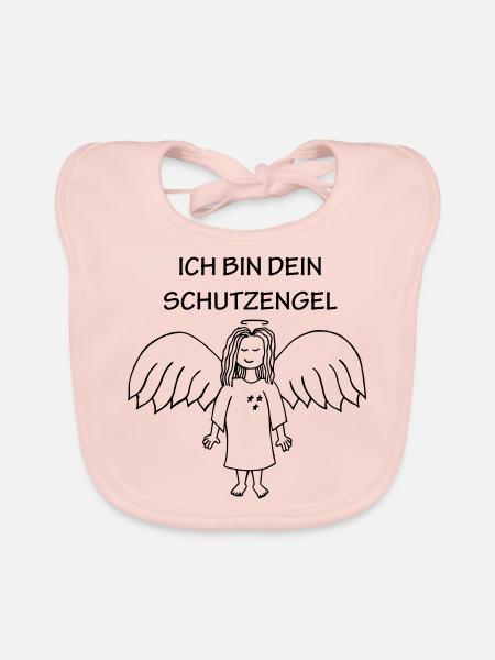 Schutzengel - Baby Bio-Lätzchen - Rose - Vorne