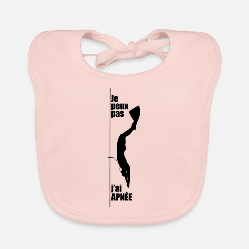 Je peux pas j'ai apnée dynamique statique plongée - Bavoir bio Bébé - rose