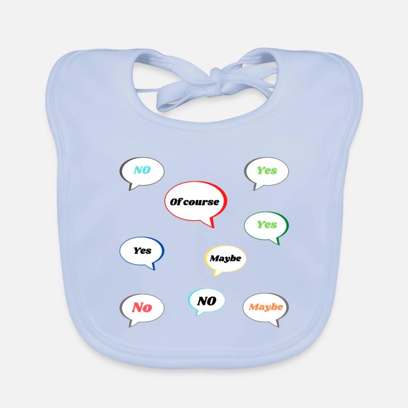 No Yes Maybe Of Course Statement Answers colorful Organic Baby Bibs