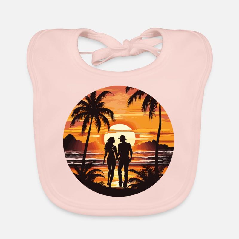 Plage Coucher de soleil Bavoir bio Bébé