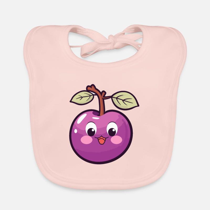 Kawaii Plum Süße Pflaume Baby Bio-Lätzchen