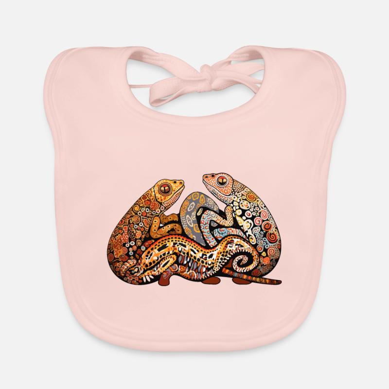 Leopard Gecko - Luminous Symphony Organic Baby Bibs