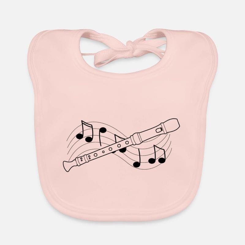 Flute a bec notes et partition musique Bavoir bio Bébé