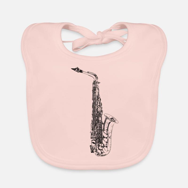 Saxophon - Baby Bio-Lätzchen - Rose