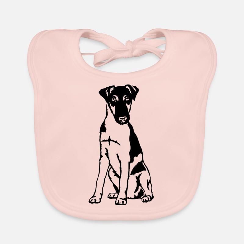 Fox terrier - Bavoir bio Bébé - rose