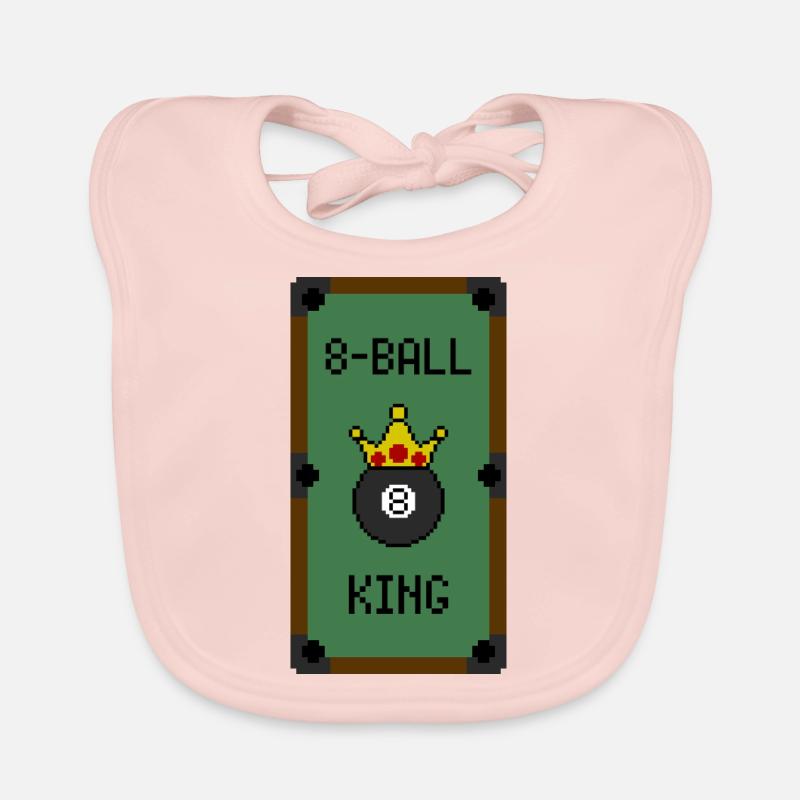Retro 8-Bit 8-Ball King (Table) - Bavoir bio Bébé - rose