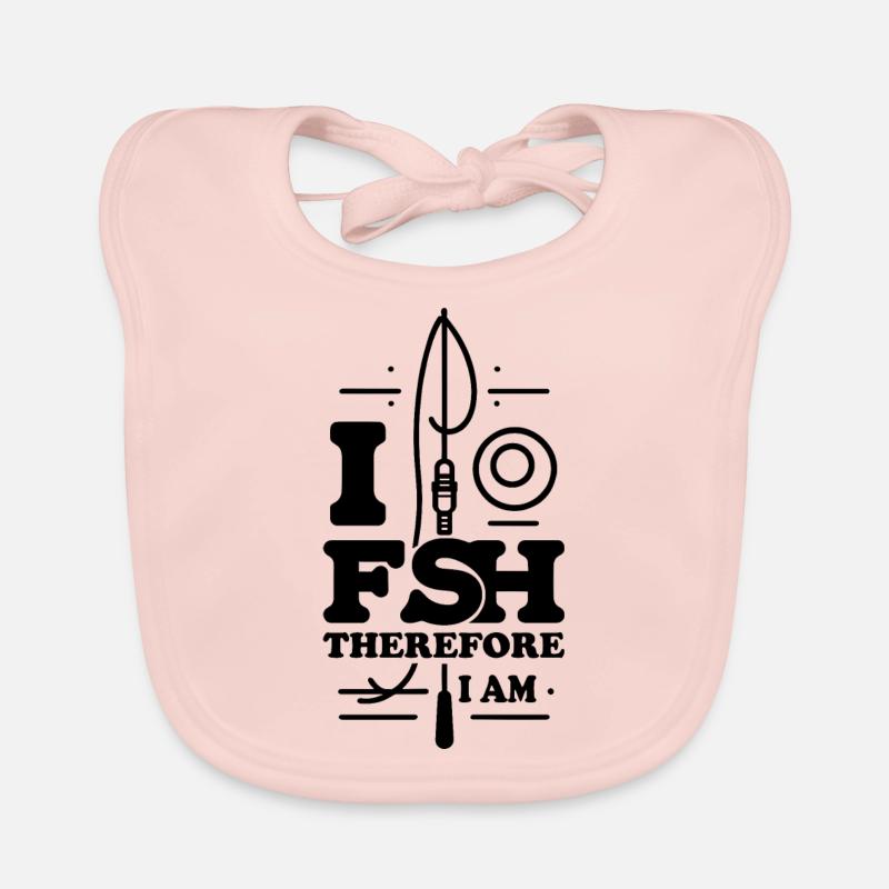 « Je pêche donc je suis » - Design de pêche élégant Bavoir bio Bébé