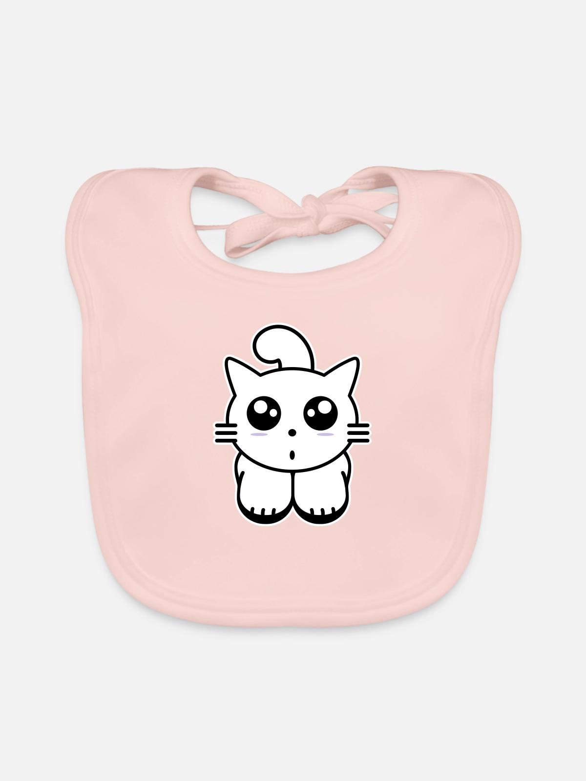 Chaton - Bavoir bio Bébé - rose - Devant