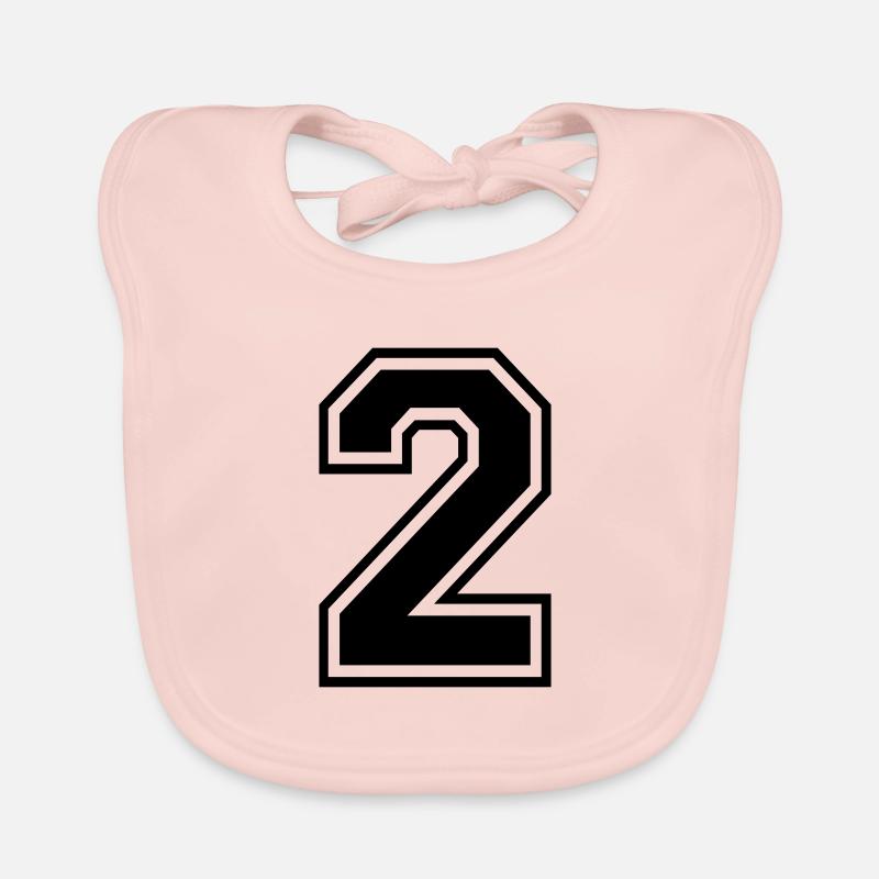 2 Two number digit number back number gift Organic Baby Bibs