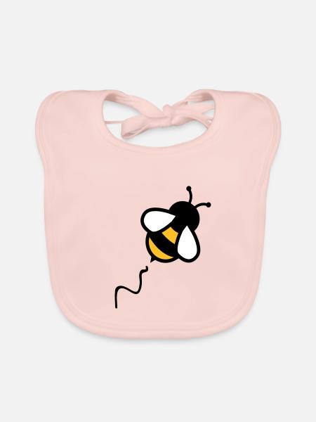 Biene - Baby Bio-Lätzchen - Rose - Vorne