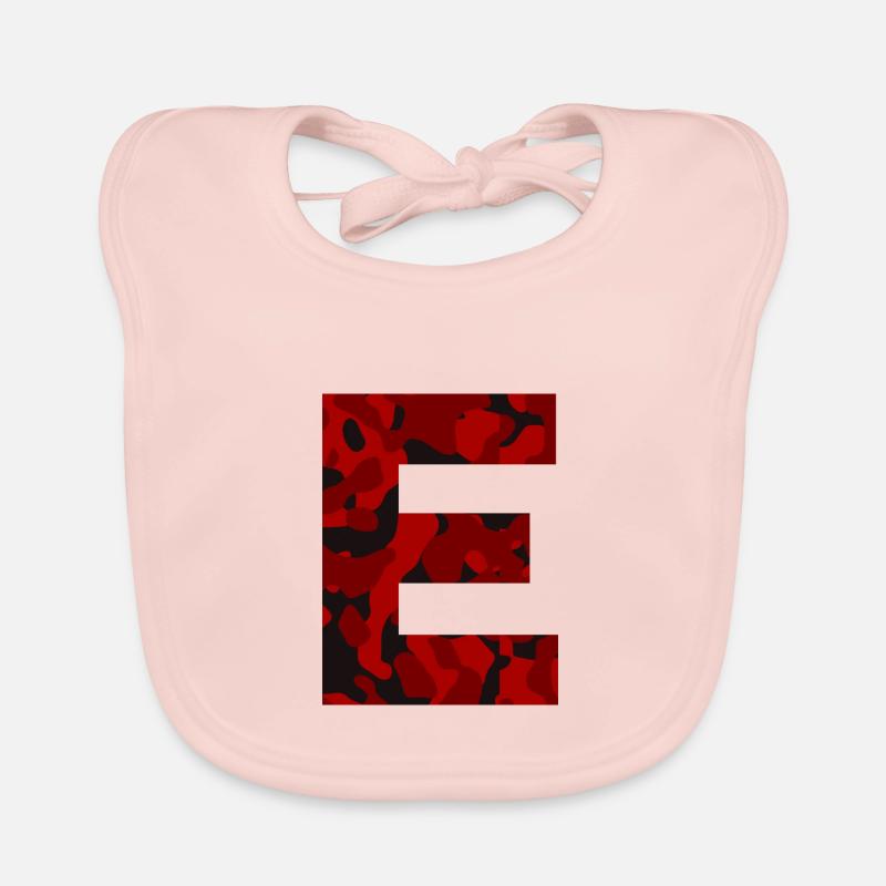 Buchstabe E Red Camo Design Baby Bio-Lätzchen