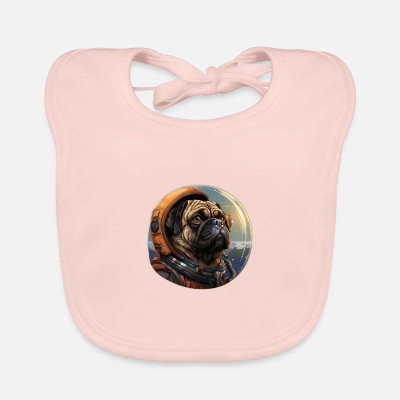 Mops Austronaut Baby Bio-Lätzchen