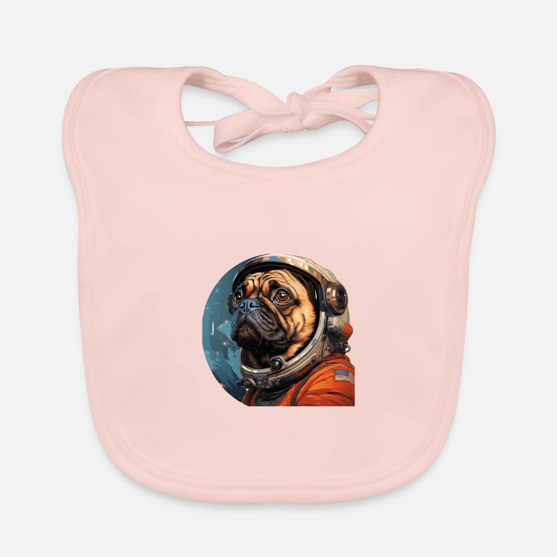 Mops Austronaut Baby Bio-Lätzchen