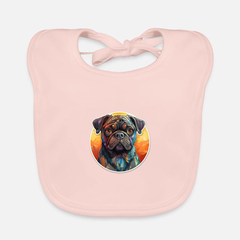 Mops Retro Farben vintage Baby Bio-Lätzchen