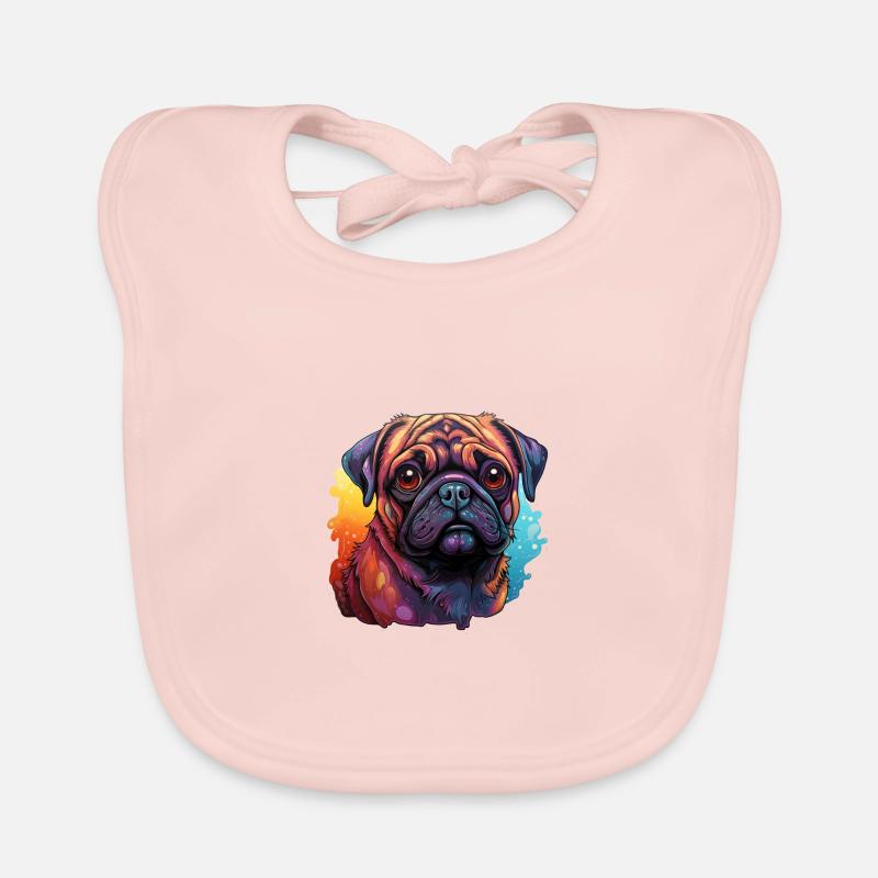 Mops Farbkleckse Baby Bio-Lätzchen