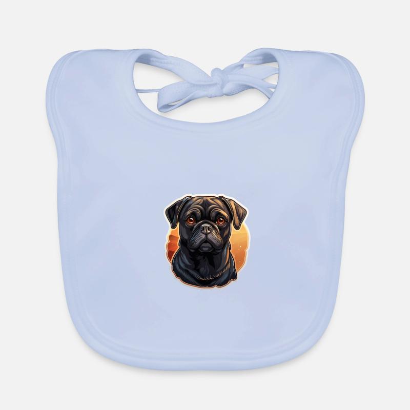 Treu blickender Mops Kopf Baby Bio-Lätzchen