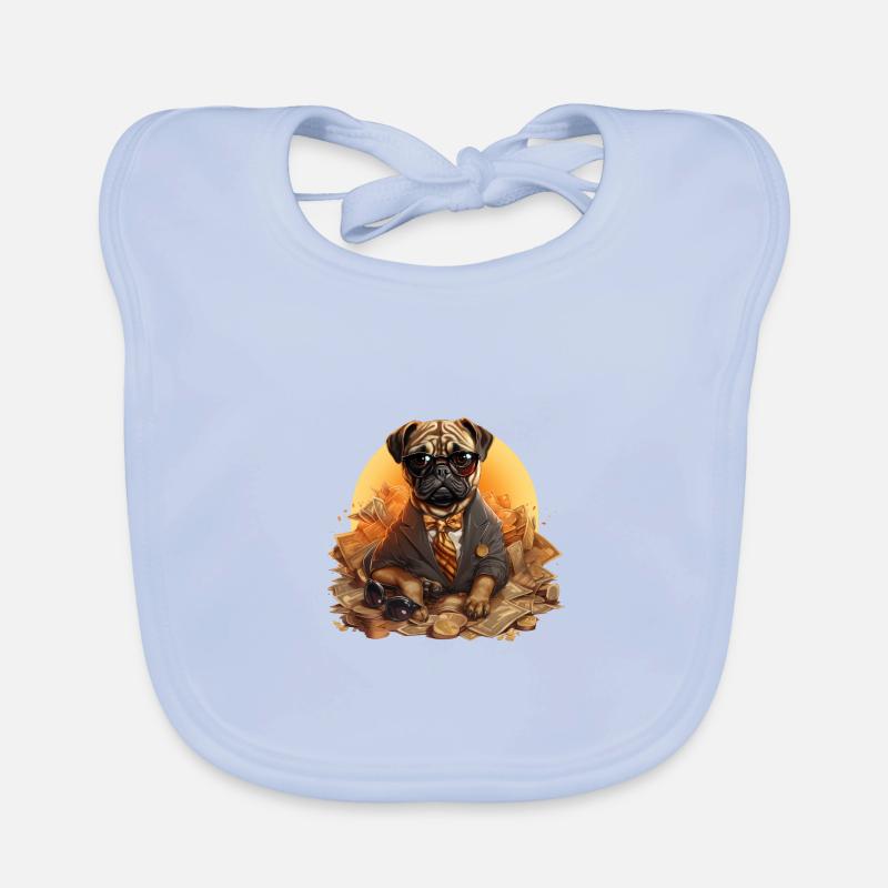 Pug Gold Digger Organic Baby Bibs
