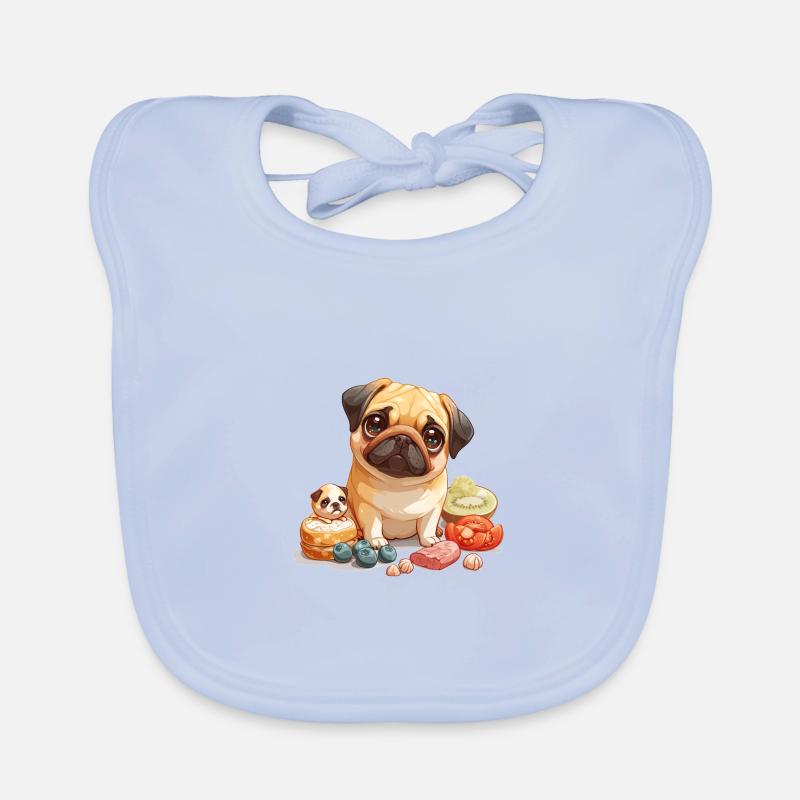 Niedlicher kleiner Mops Baby Bio-Lätzchen